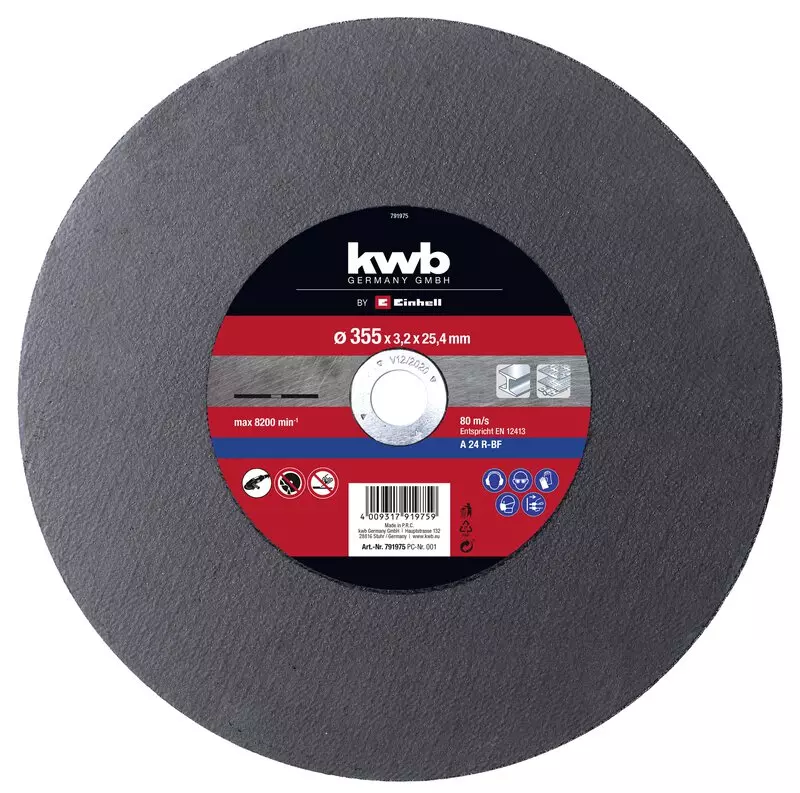 Disque à tronçonner, coupe transversale KWB - 355 x 25,4 x 3,2 mm - EINHELL - 49791975