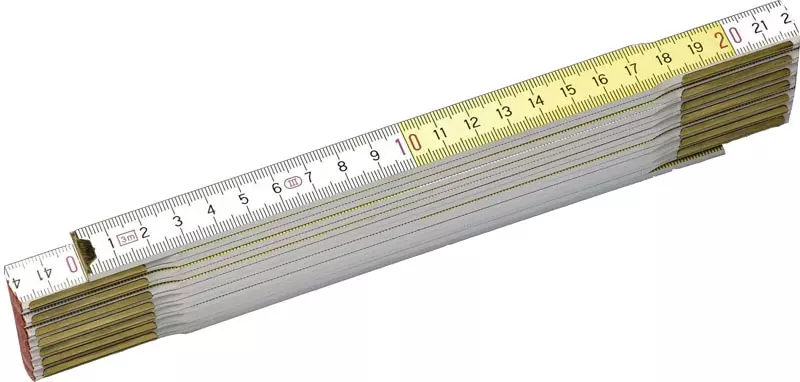 Mètre pliant STANLEY Bois - Blanc et jeune - 2 m x 15 mm - 0-35-458