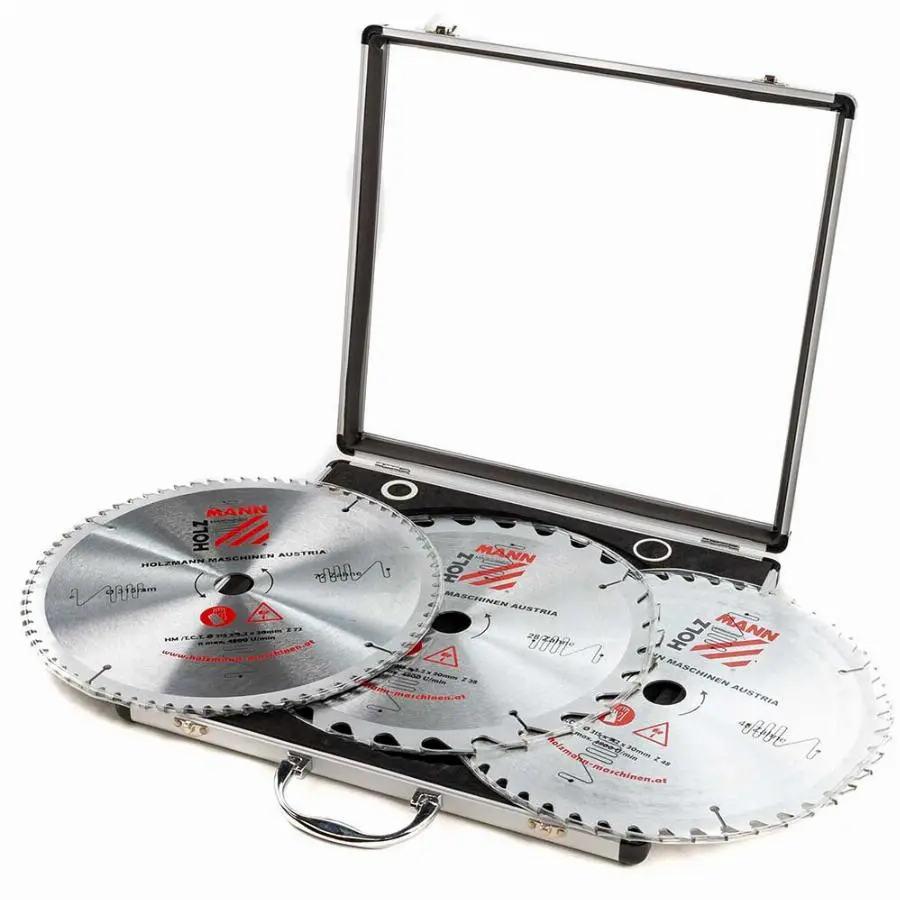 Set de 3 lames TCT en coffret alu HOLZMANN Ø315 - KSB315SET