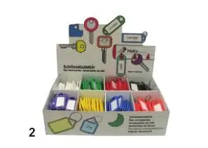 Porte-clés étiquettes couleurs Boîte de 200