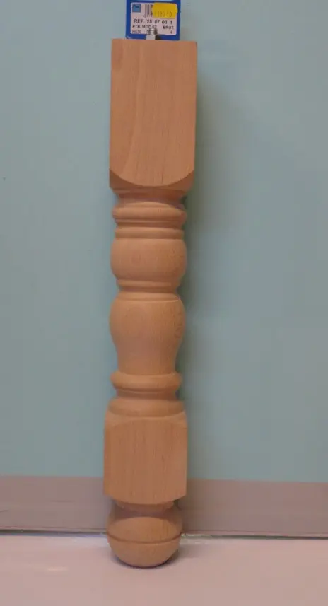 Pied de table basse bois Hêtre brut Ht.430mm  Réf  250700