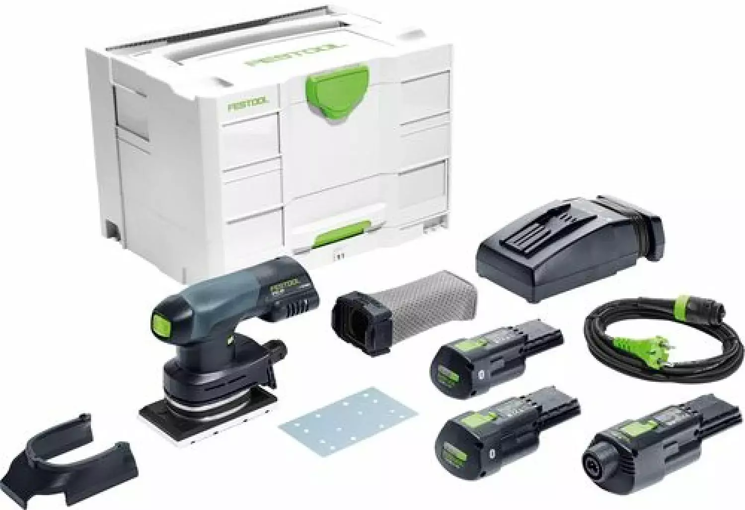 Set ponceuse vibrante hybride  RTSC 400 3.0 I-SET - FESTOOL - avec 2 batteries 18V 3.0Ah - chargeur - accessoires - Systainer - 578133