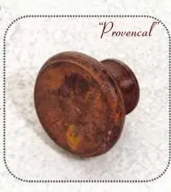 Bouton provencal DU 2001 Fer rouillé ciré-[Diamètre:35mm]