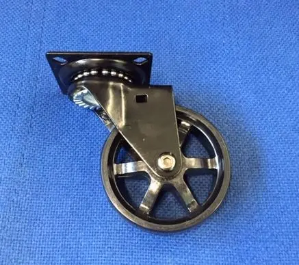 Roulette Design à baton Noire pivotante D.75mm