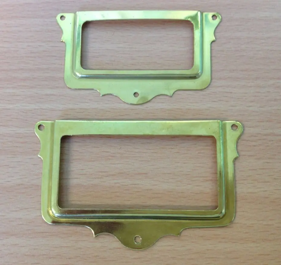 Porte étiquettes festonné laiton poli  Réf 427-[Dimensions:90 x 54]