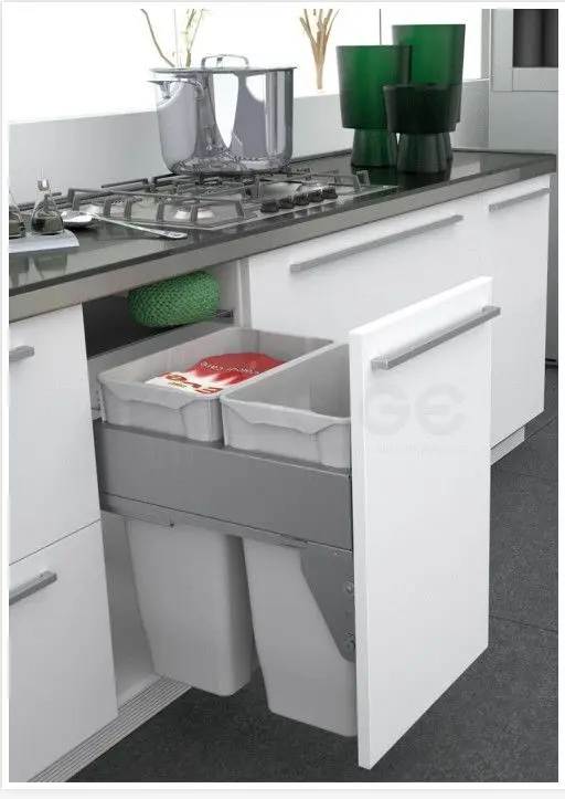 Poubelle double bac grande capacité  70 Litres