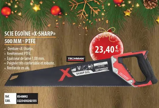 Scie égoïne XSHARP  500mm  TECHMAN