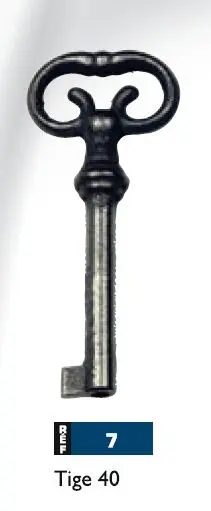 Clé anneau cuisse fonte N.7 Tige 40mm