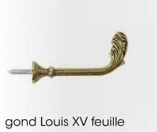 Gond embrasse L. XV Laiton Patiné  Cessot-[Modèle:Saillie 80mm]