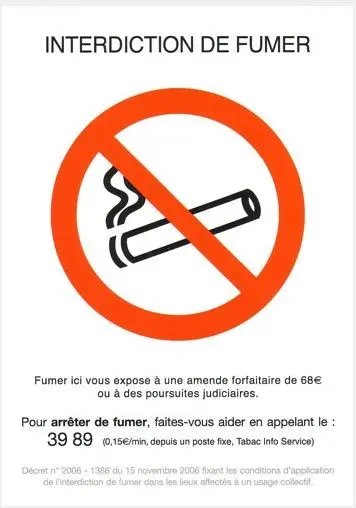 Panneau signalisation  "Interdiction de fumer"-[Modèle:210x297 Rigide]