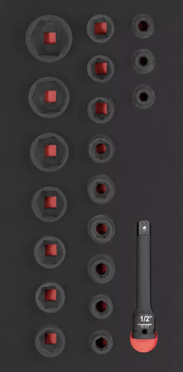 Douilles à chocs Pro Line Eva - 1/2" 20 pièces - Insert 20x40 - KRAFTWERK - 105401028