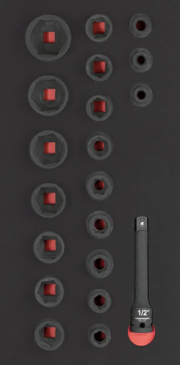 Douilles à chocs Pro Line Eva - 1/2" 20 pièces - Insert 20x40 - KRAFTWERK - 105401028