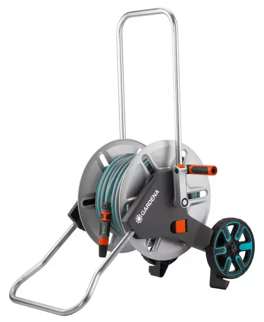 Dévidoir métallique sur roues équipé CleverRoll M - 25 m de tuyau (5/8 pouce) - GARDENA - 18543-26