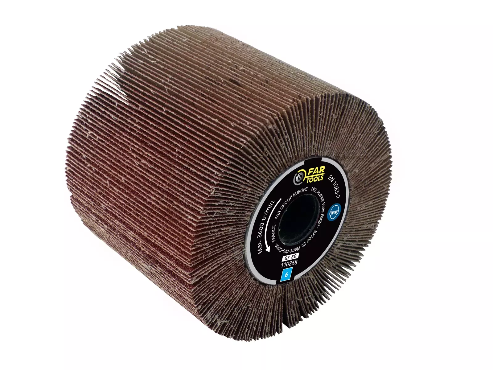 Brosse à lamelles abrasives A80 FAR TOOLS Ø 120 mm L 100 mm - 110868