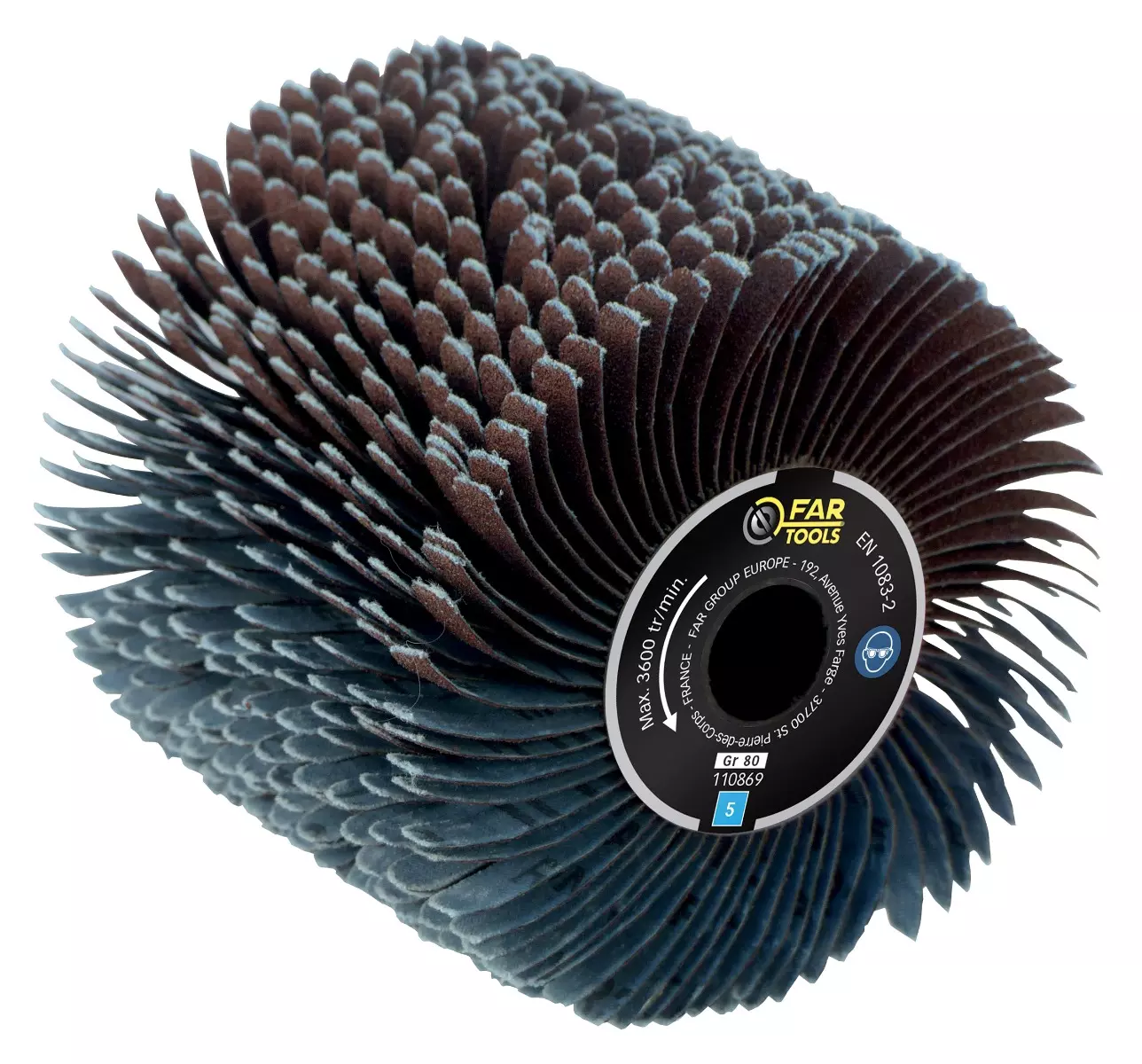 Brosse à lanières abrasives A80 FAR TOOLS Ø 120 mm L 100 mm - 110869