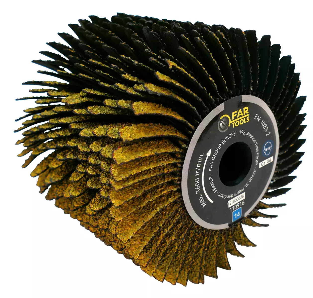 Brosse à lanières abrasives A36 FAR TOOLS Ø 120 mm L 100 mm - 110916