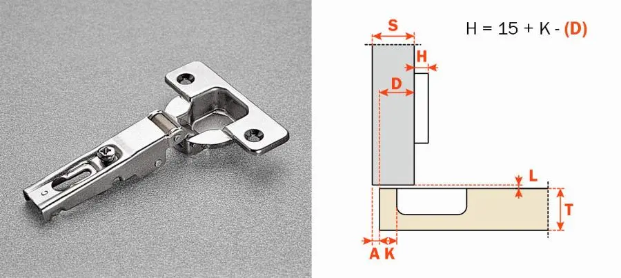 Charnière à enfoncer SALICE série 900 110° - C9B6C99