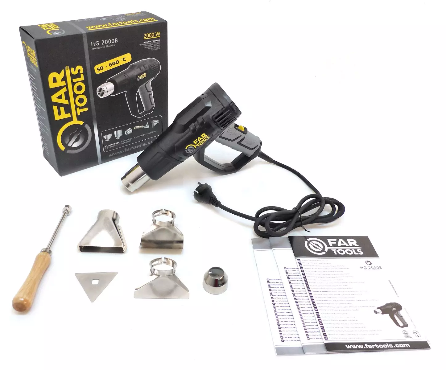 Décapeur thermique - Pistolet à air chaud - 2000 W - 2 vitesses de chauffe - FAR TOOLS - 115354