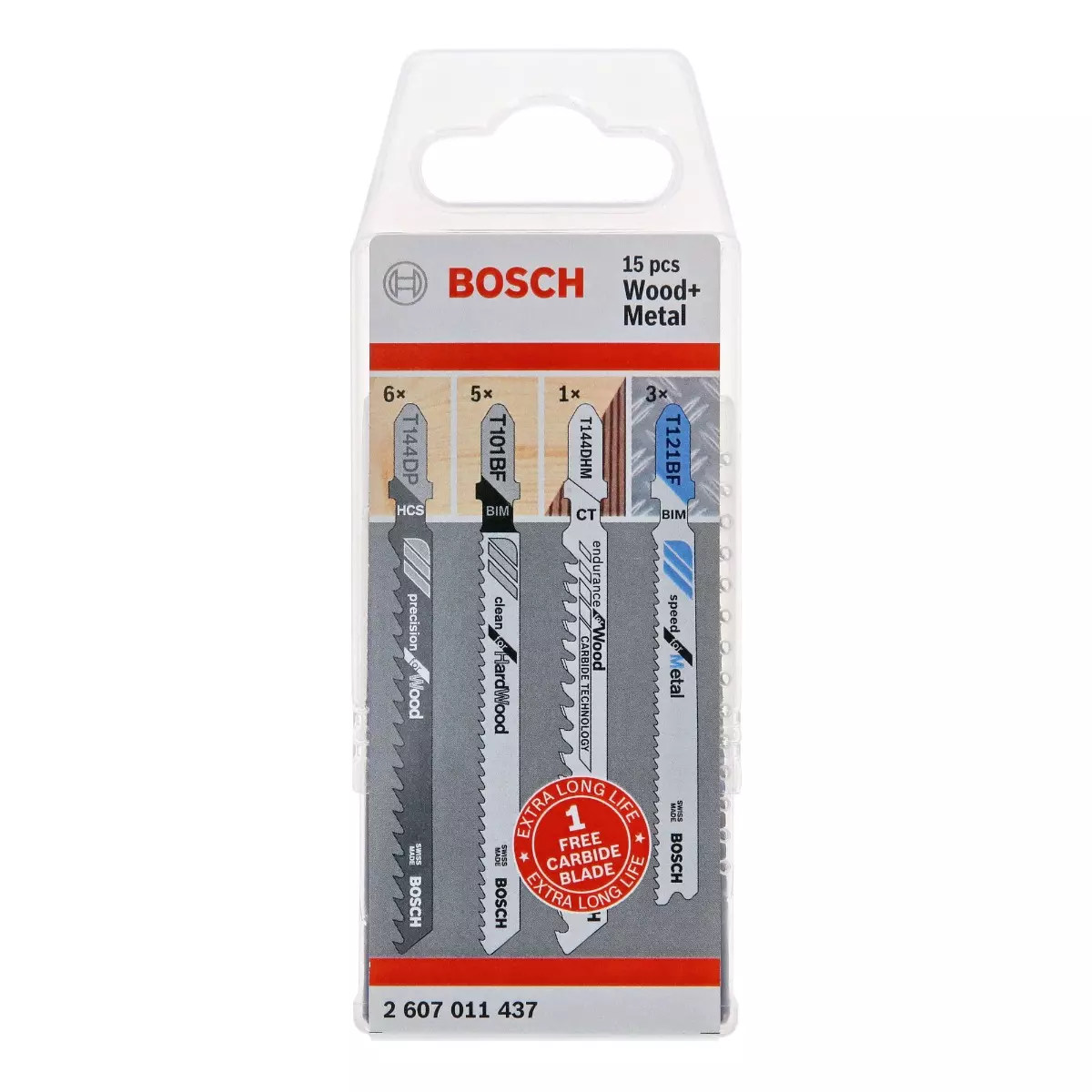 Coffret 14+1 lames scie sauteuse spécial bois et métal - 15 Pièces - BOSCH - 2607011437