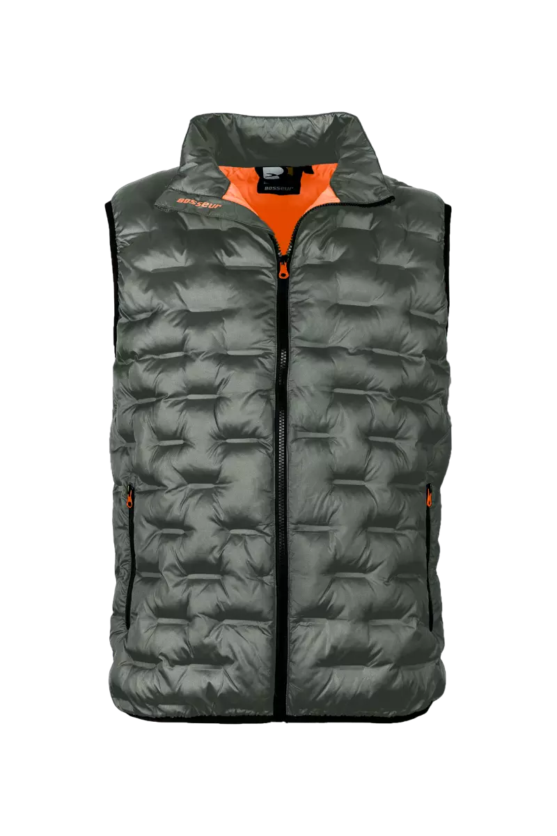 Doudoune de ville sans manche Igloo - Kaki/Orange - BOSSEUR - 12275