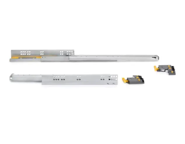 Coulisses Silver sortie totale avec amortie et crochet-390mm