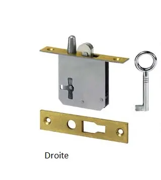 Serrure à crochet à entailler  Réf 2212 Junie-15mm-Gauche
