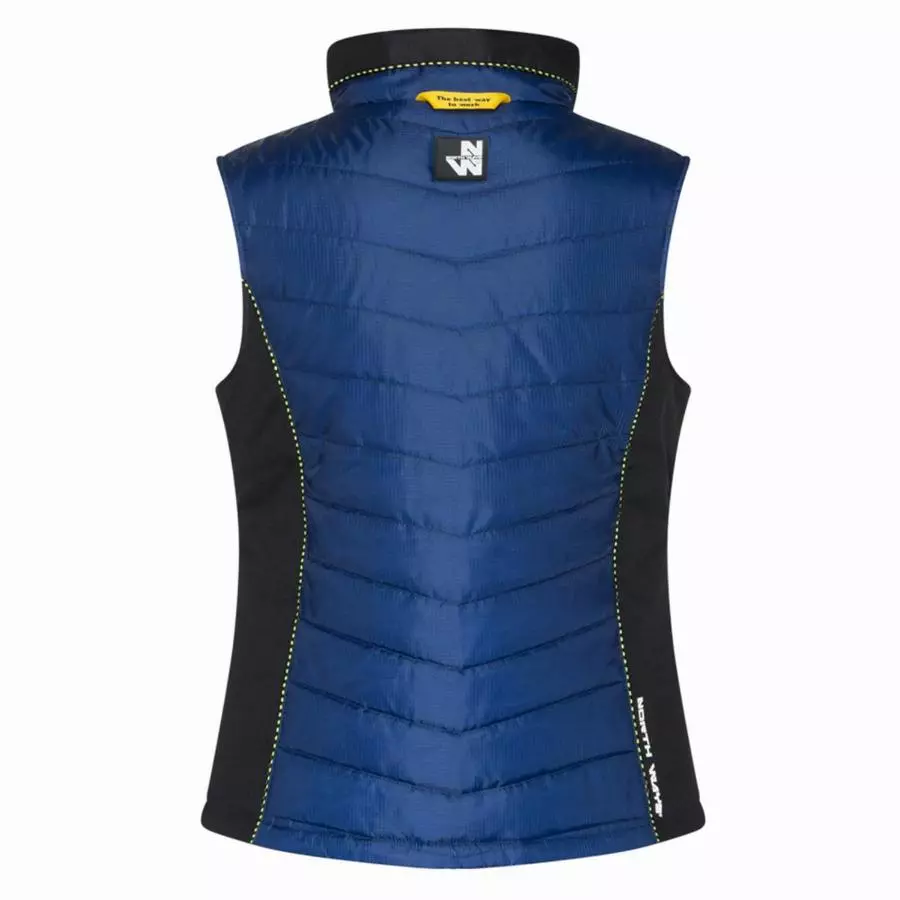 Doudoune sans manche femme - NINE WORTH - Constance 1575 Marine / Jaune Fluo