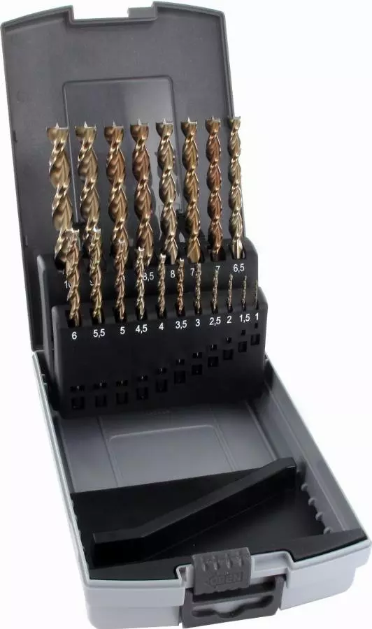 Jeu de mèches à bois hélicoïdale, HSS-G, 19 pcs dans boîte en plastique FAMAG - 1594.819
