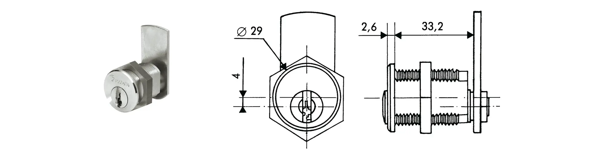 Cylindre boîte aux lettres Vachette 5166-[Finition:Nickelé]