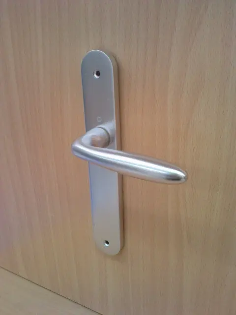 Ensemble de porte VERONA Alu Argent-[Percement:Ensemble percé en trou de cylindre]