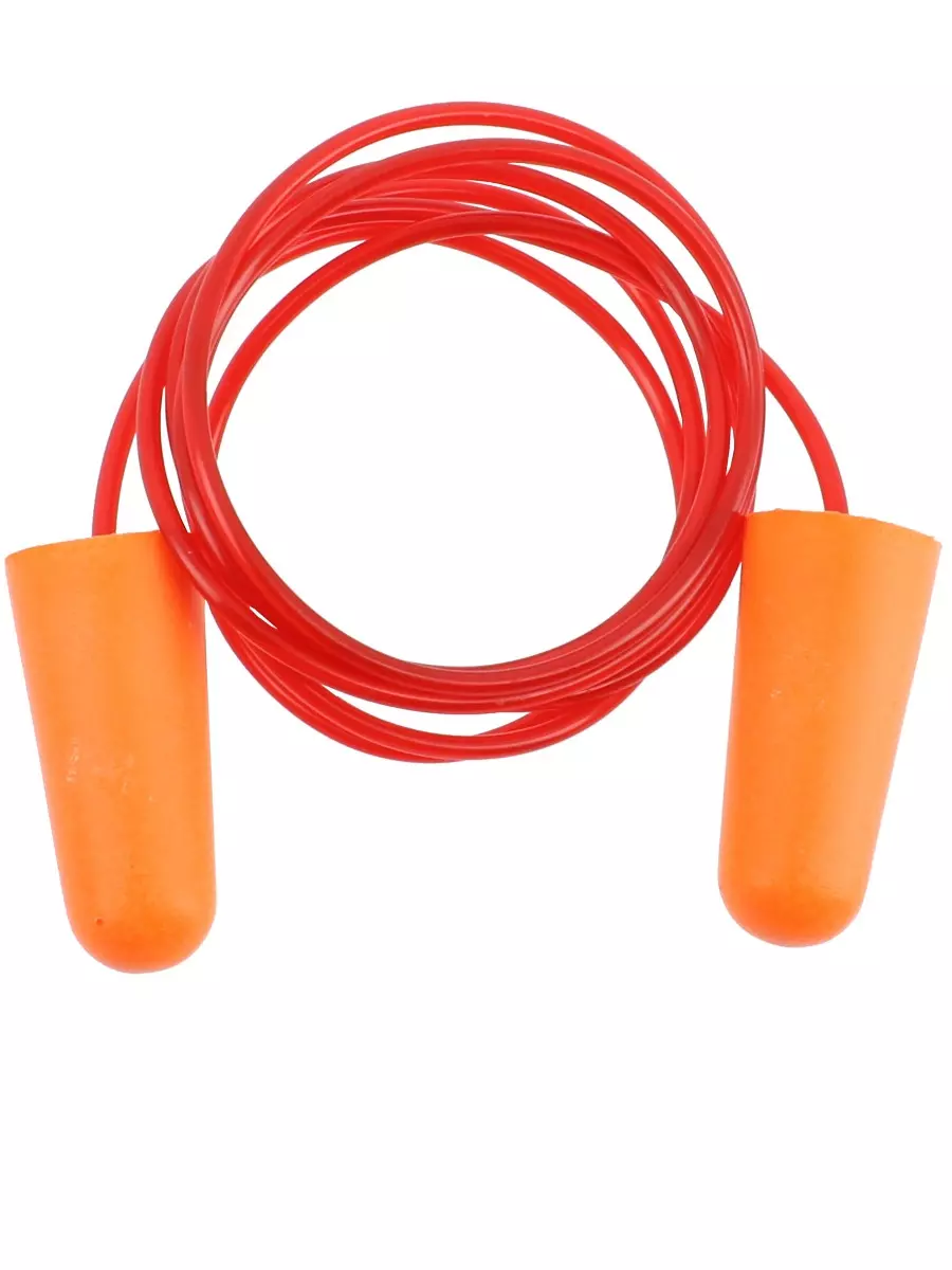 Bouchons d'oreilles PU Orange SNR 38dB avec cordon - Boite de 200 paires - SINGER FRERES - 200B38C