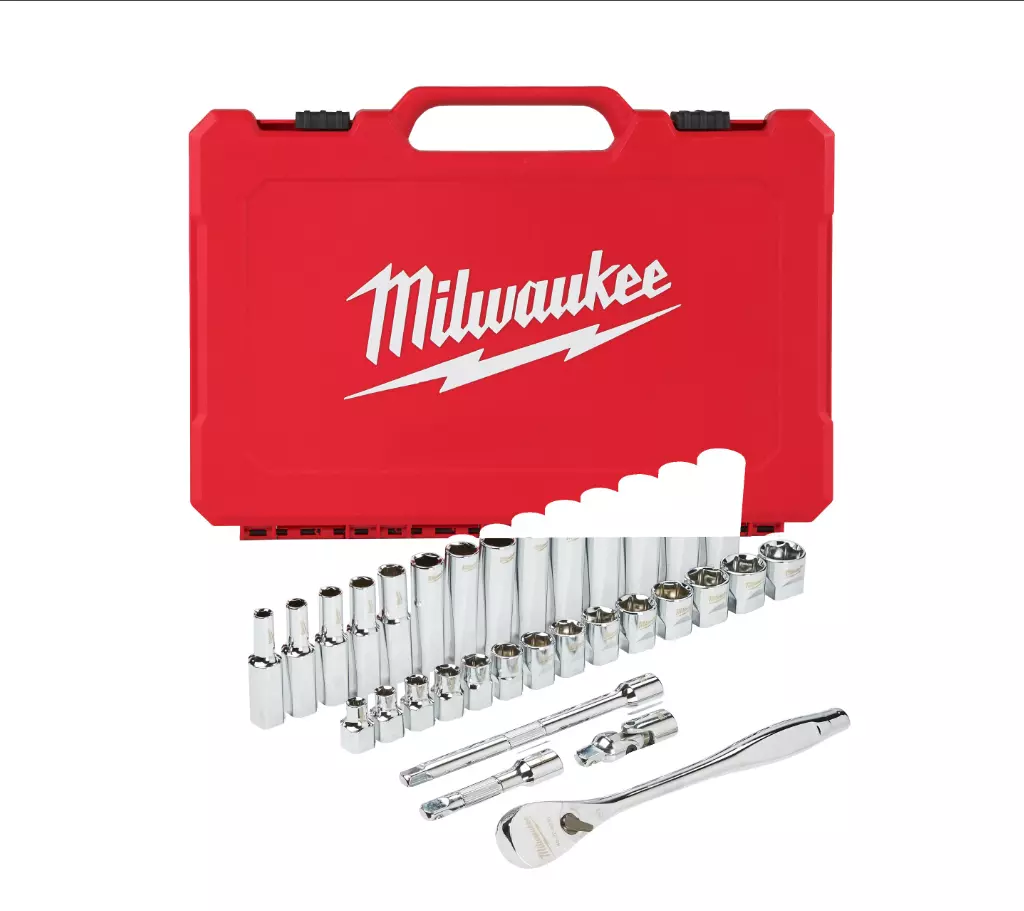 Set de douille à cliquet 3/8 metrique 32 PCS - MILWAUKEE - 4932464945