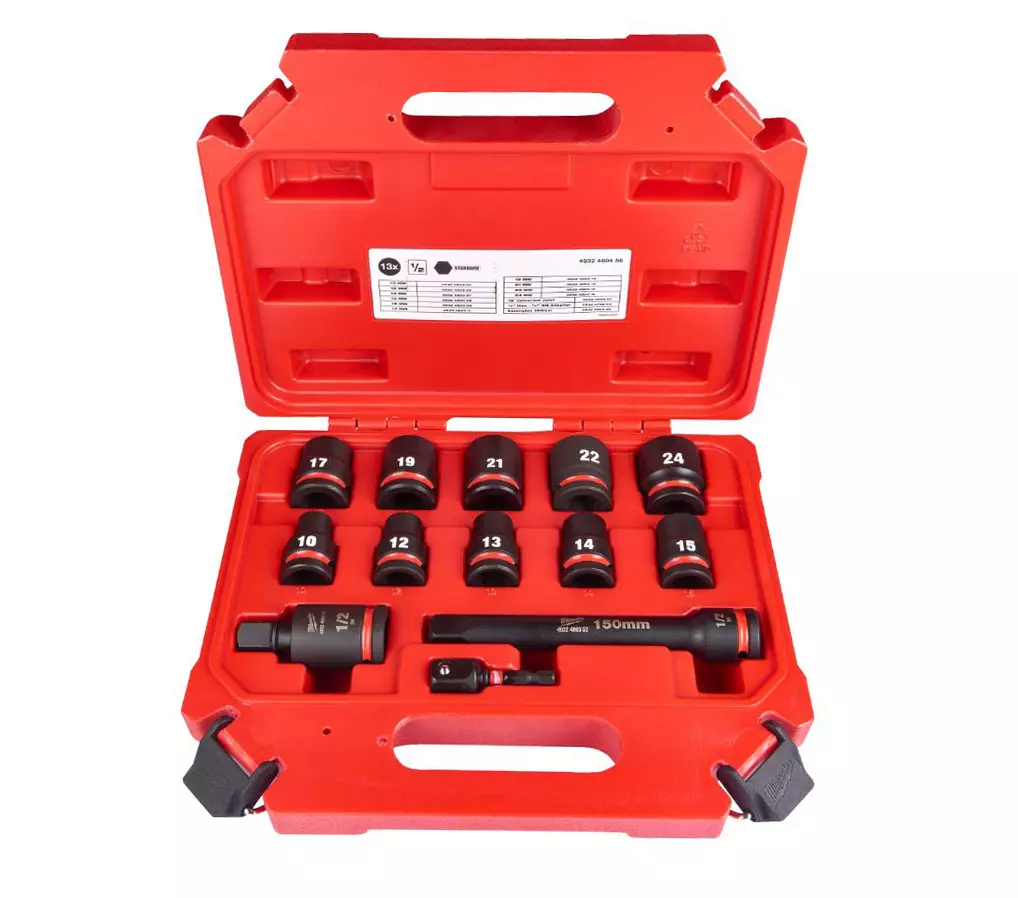 Coffret Douille à choc SHOCKWAVE™ - 1/2" IMPACT SOCKET SET STD-13PC - MILWAUKEE -  4932480456