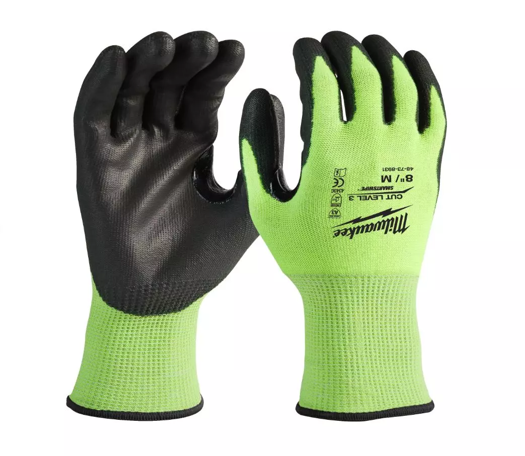 Gants haute-visibilité antii-coupure/C - BULK HI-VIS CUT C GLOVES - 8/M - 144PC - MILWAUKEE - 4932479020