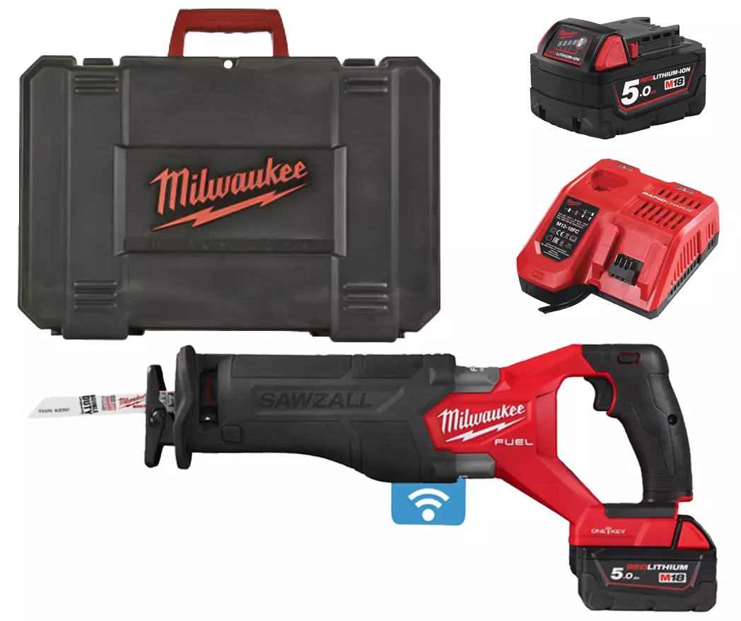 Scie sabre 18V fuel one key M18 ONEFSZ-502X - MILWAUKEE - avec 2 batteries 18V 5.0Ah - chargeur - HD Box - 4933478294