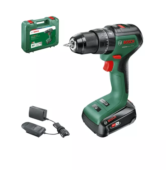 Perceuse à percussion Universal Impact 18V-60 - BOSCH - avec 1 batterie 18V 2Ah - coffret - 06039D7101