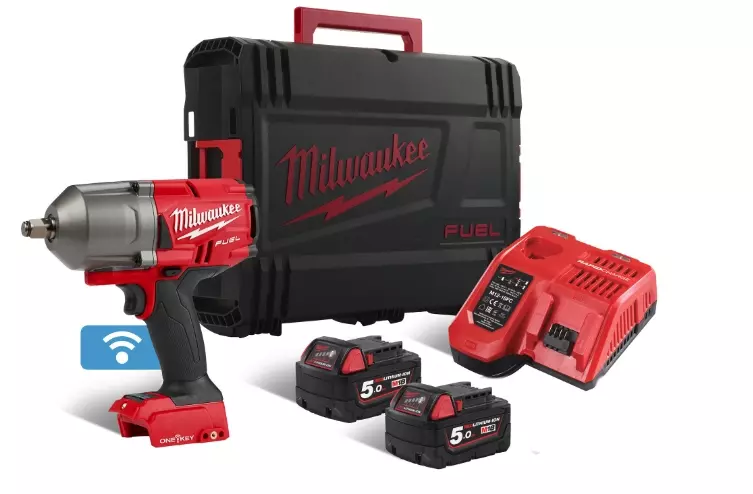 Boulonneuse à chocs FUEL One key Carre 1/2 1356NM - MILWAUKEE - avec 2 batteries 18V 5.0Ah - chargeur - HD Box - 4933459727