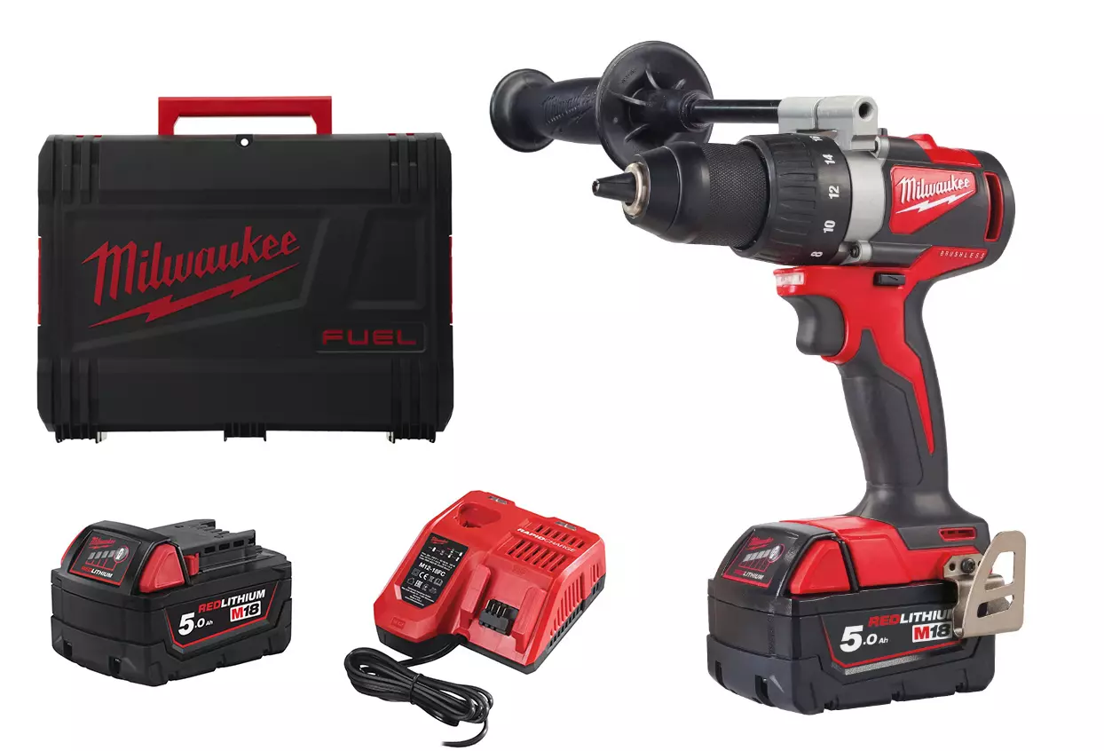 Perceuse visseuse M18 BLDD2-502X - MILWAUKEE - 2 batteries 18V 5.0 Ah - chargeur - HD Box - 4933464515