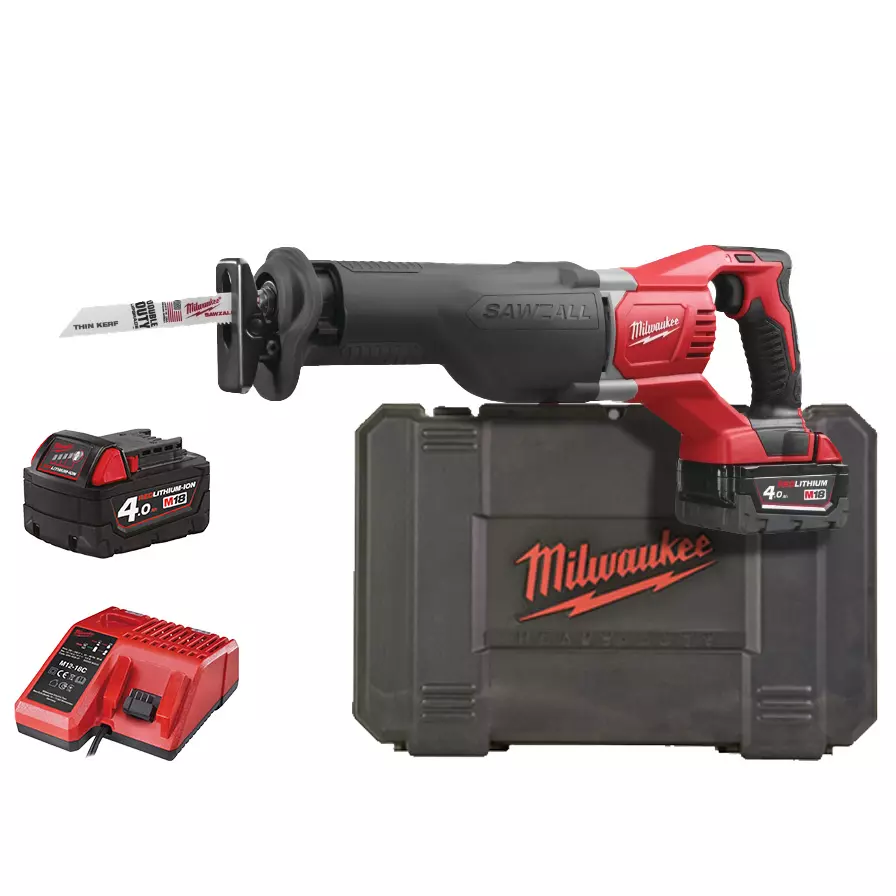 Scie sabre M18 BSX-402C -MILWAUKEE - avec 2 batteries 18V 4.0Ah + chargeur - coffret - 4933447285