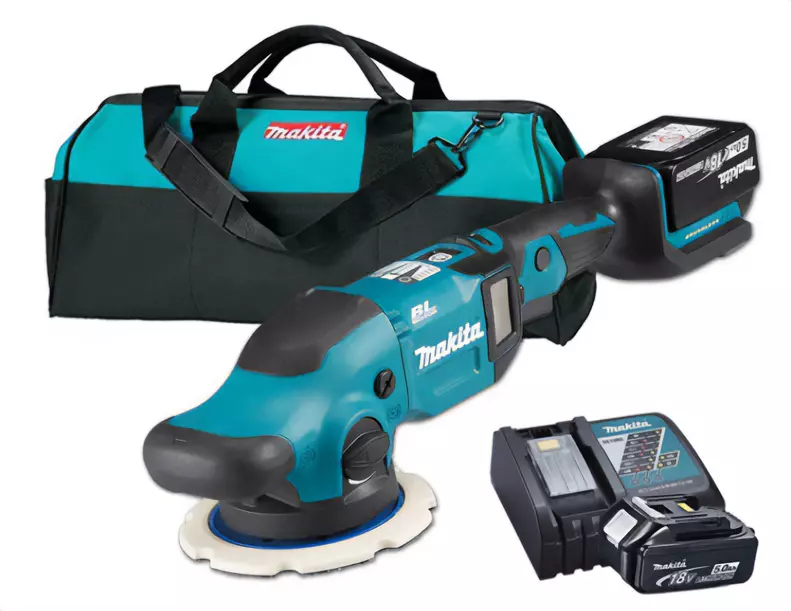 Polisseuse 18 V LXT - MAKITA - 2 batteries 18V 5.0Ah - chargeur - sac de transport - DPO600RTE
