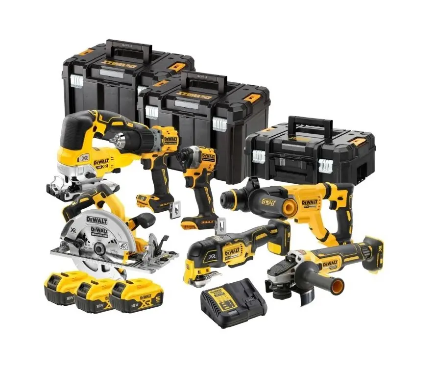 Kit 7 outils XR 18V - DEWALT - avec 3 batteries 18V 5,0 Ah - chargeur - 3 T-Stack - DCK706P3T-QW