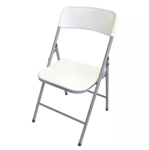 Chaise de jardin pliante - Acier émaillé - Blanc - IEV RONDY - 962121