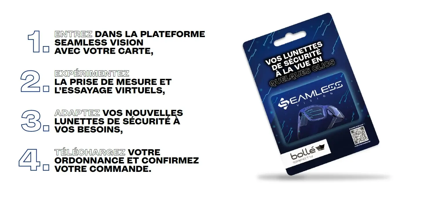 Nouvelle solution SEAMLESS pour les lunettes de sécurité à verres correcteurs - BOLLE - VOUCP81E