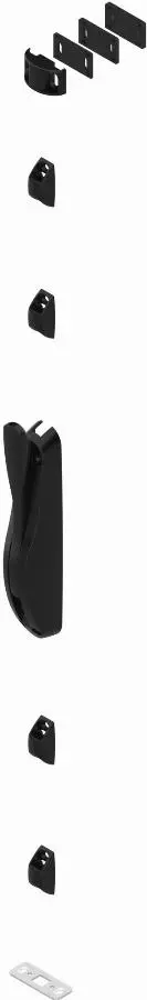 Crémone pompier Deesse LA CROISEE DS applique à levier Noir RAL 9005 B3 - DS6887-013