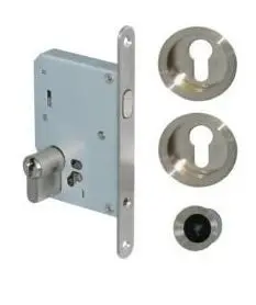 Kit serrure à cylindre pour porte coulissante NI012