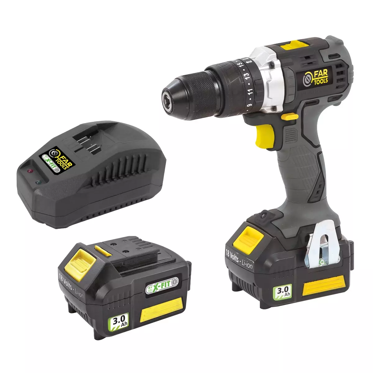 Perceuse visseuse à percussion sans fil XFC-IMPACT2 - Brushless - 18 V - 2 Batteries 3.0 Ah - FAR TOOLS - 216010