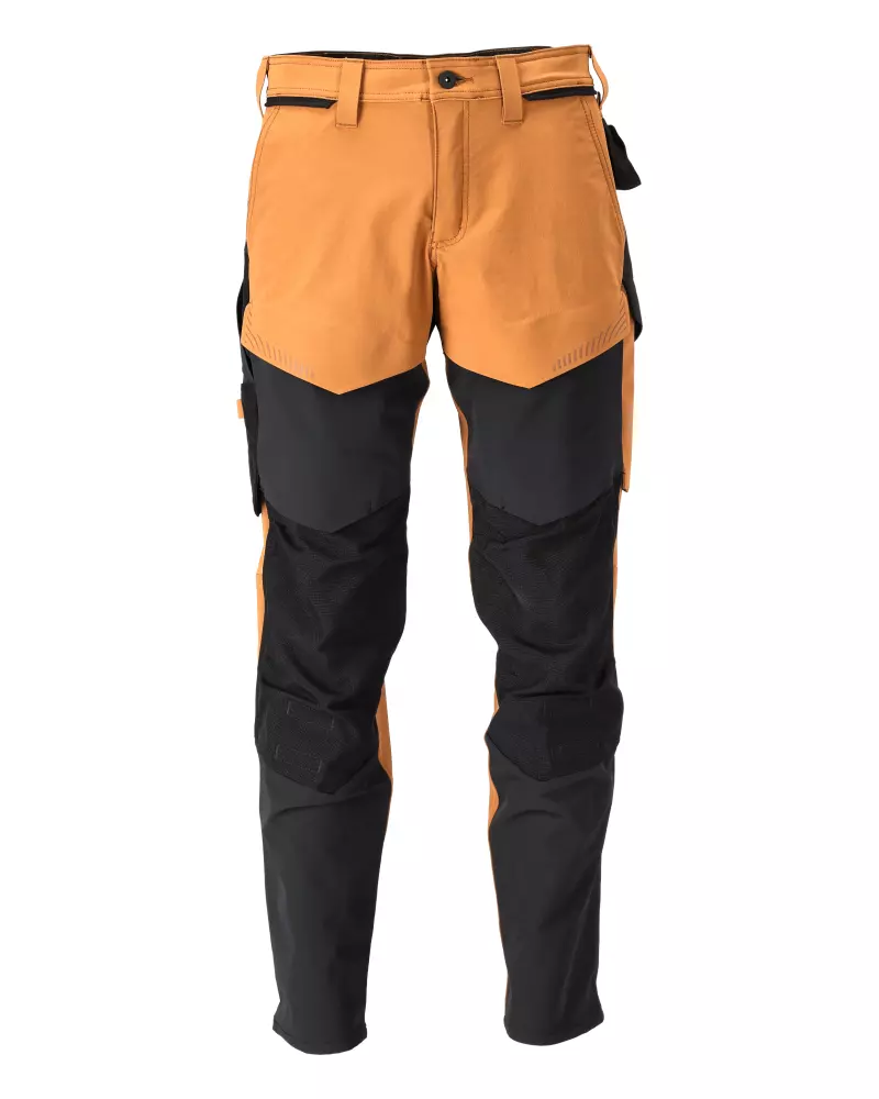 Pantalon de travail avec poches genouillères MASCOT Customized - 22379-311/2-Noir / Orange-40-82