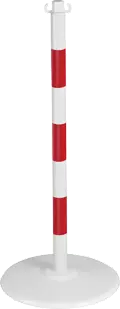 Poteau acier Rouge/Blanc sur socle Blanc - Ø 50 mm Hauteur 0,80 m - NOVAP - 2246507