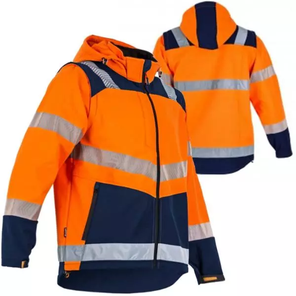 Veste haute-visibilité Cible - Softshell 3 couches - Orange/Marine - T2 S - LMA - 2266 T2