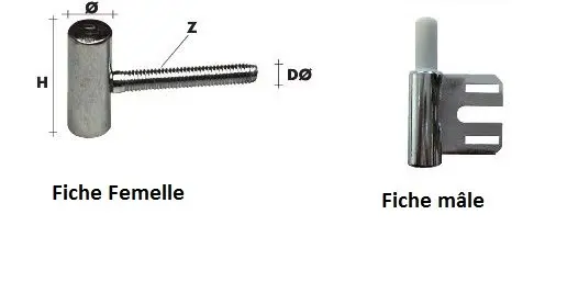 Fiche à visser zingué D.15mm
